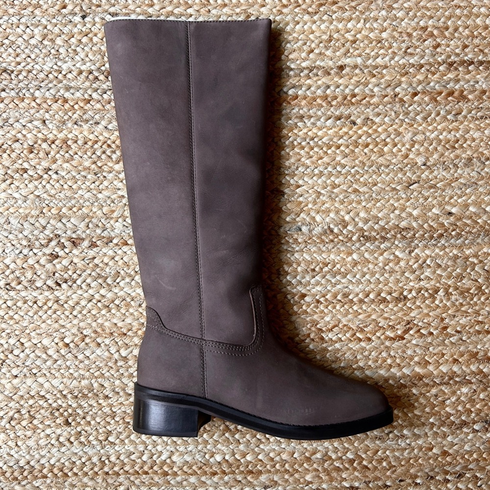Silent D Brown Leather Square Toe Tall Riding Boots Women Size 36 NWT New In Box